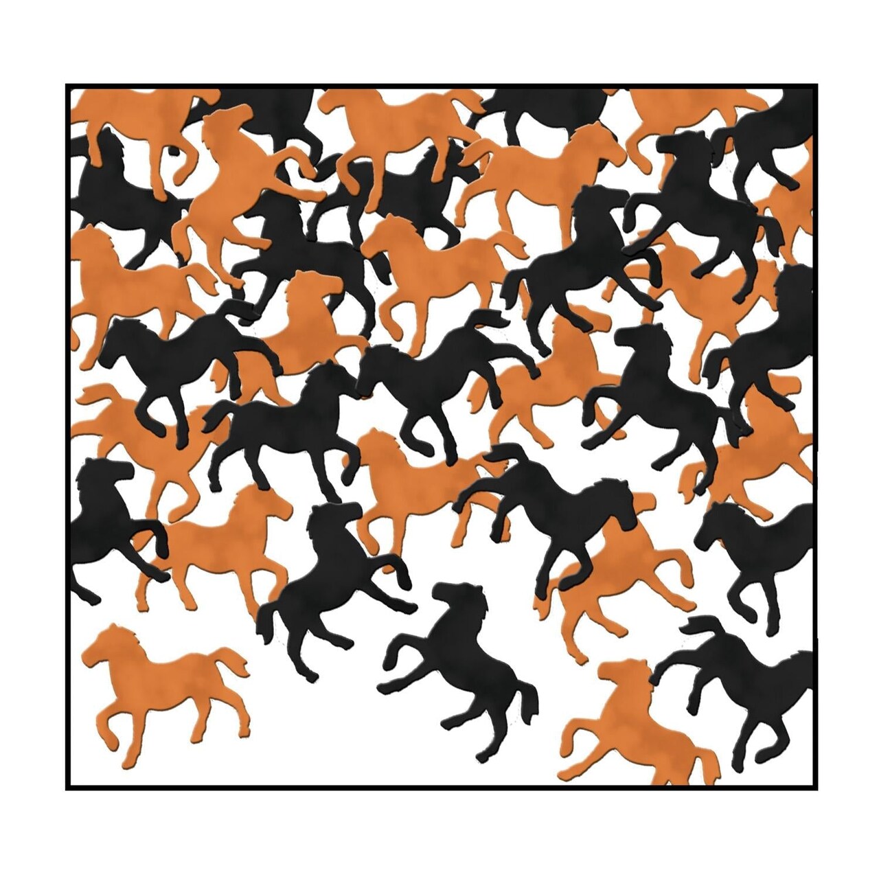 12 Pack Bulk Confetti Horses Decorations black/copper (1 Oz per Pack)